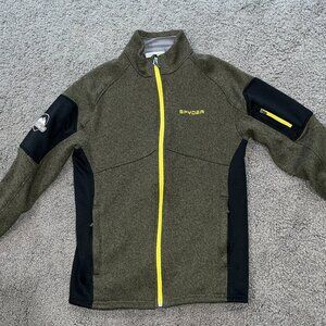 Spyder Men's Empire Full Zip Jacket, Empire Green/Yellow, Size Small - EUC
